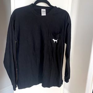 Pink Victoria Secret Long Sleeve Campus Tee